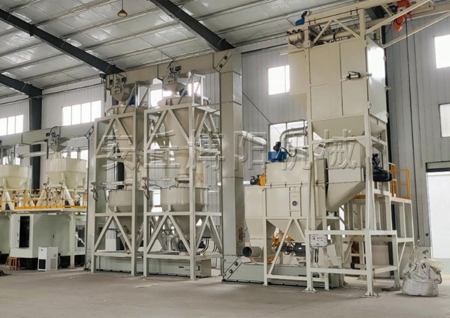 吨袋小袋拆包一体机+Z型斗式提升机+混料机