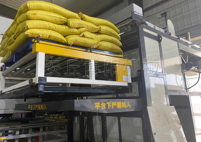 旋转式自动拆垛机+自动拆包机