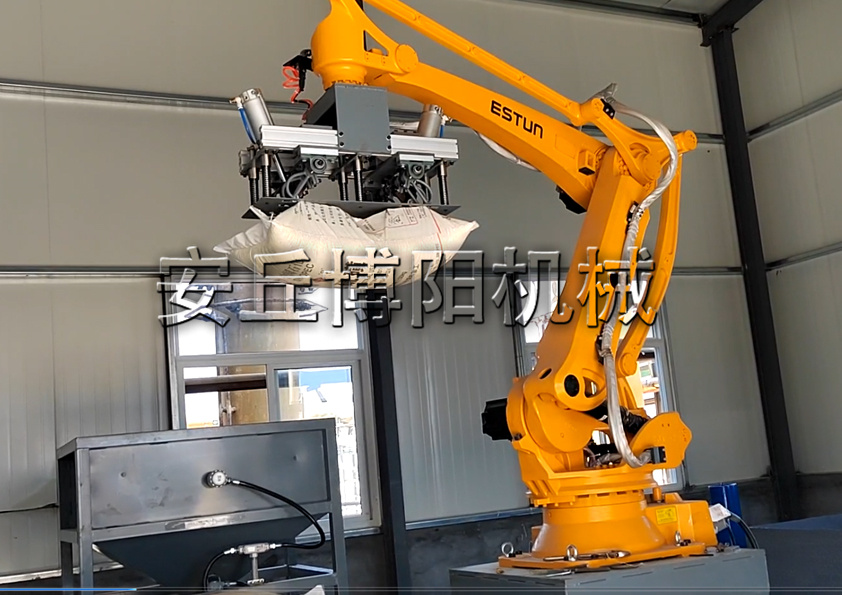 硫磺颗粒机械手自动拆包机为企业自动化拆包做出贡献