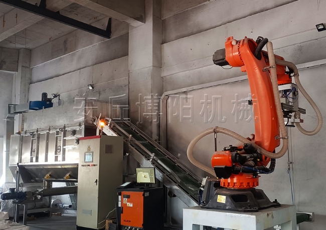 袋装硫磺粉全自动拆包机 机械手自动拆垛拆包成套方案